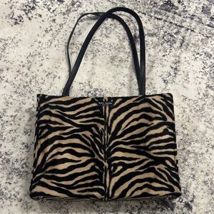 Kate Spade Animal Print Tote - Black and Tan